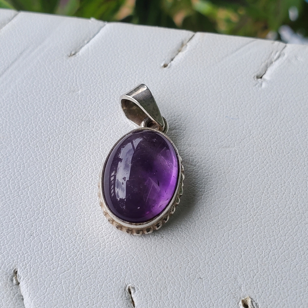 Sterling Silver and Amythest Pendant